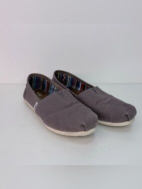 Toms Women’s Canvas Slip-On Loafers in Taupe